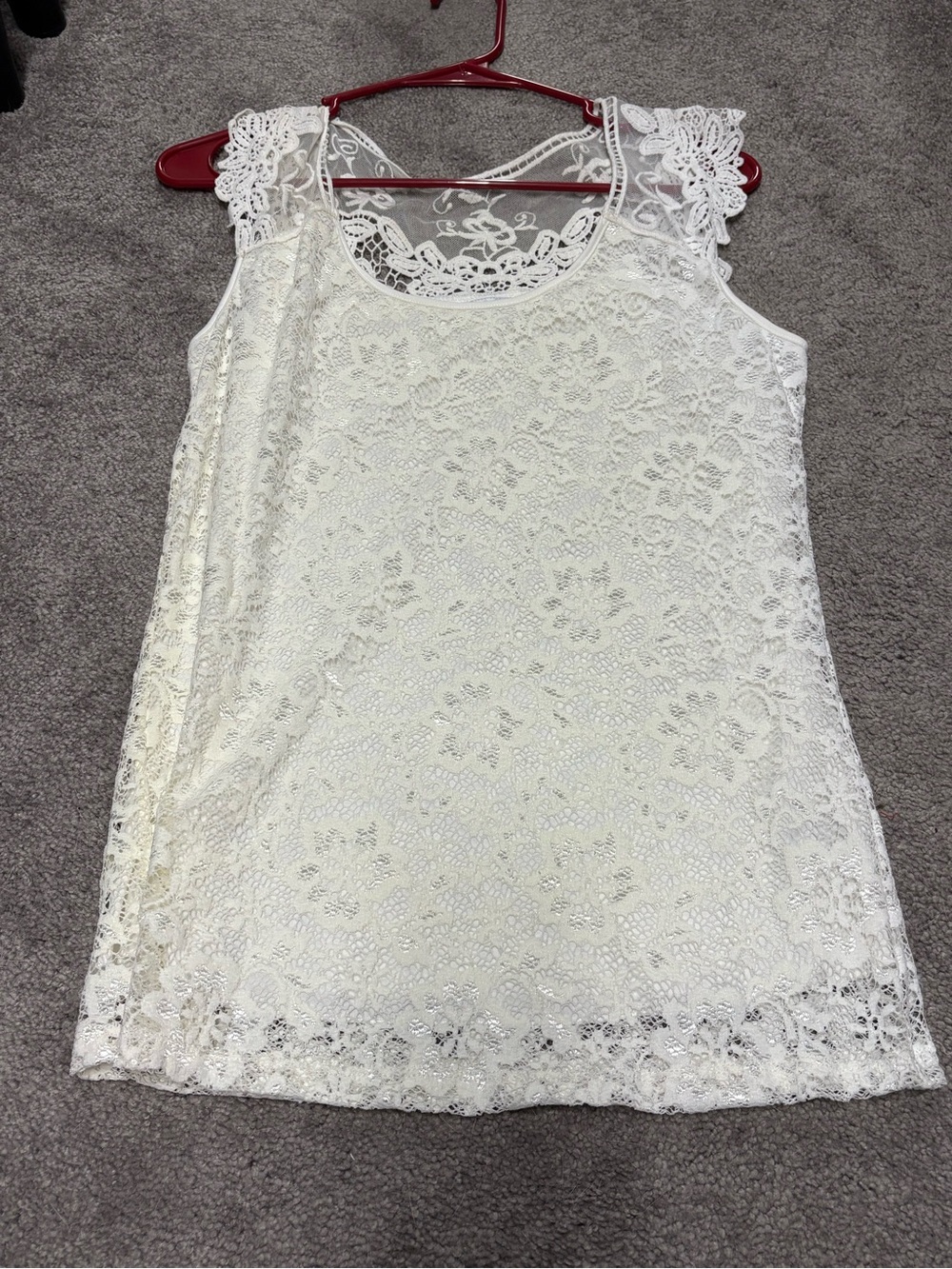 White Lace Sleeveless Crochet Tank